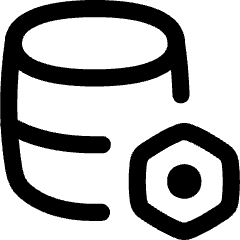 Database Setting Bolt Nut Icon from Flex Line Set