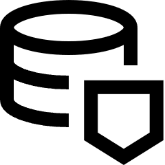 Database Shield Icon from Sharp Line Set