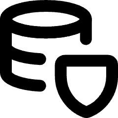 Database Shield Icon from Micro Line Set