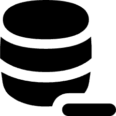 Database Subtract 1 Icon from Flex Solid Set