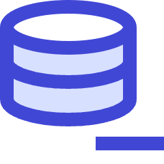 Database Subtract 1 Icon from Sharp Duo Set