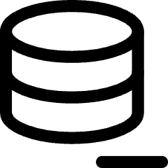 Database Subtract 1 Icon from Core Line Set