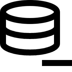 Database Subtract 1 Icon from Sharp Line Set