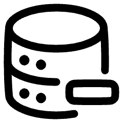 Database Subtract 1 Icon from Plump Line Set
