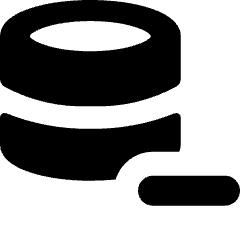 Database Subtract 1 Icon from Micro Solid Set