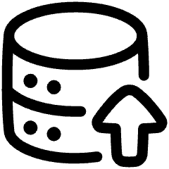Database Upload Icon from Plump Line Set