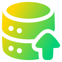 Database Upload Icon from Plump Gradient Set