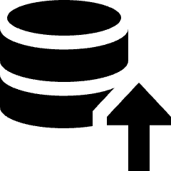 Database Upload Icon from Sharp Solid Set