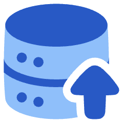 Database Upload Icon from Plump Flat Set