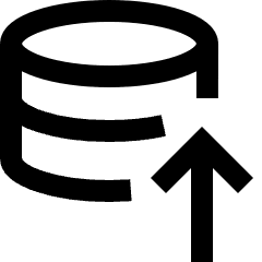 Database Upload Icon from Sharp Line Set
