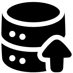 Database Upload Icon from Plump Solid Set