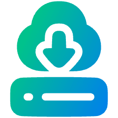 Server Cloud Drive Download Restore Icon from Plump Gradient Set