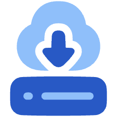 Server Cloud Drive Download Restore Icon from Plump Flat Set