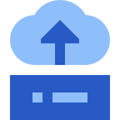 Server Cloud Drive Upload Backup Icon from Sharp Flat Set