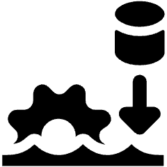 Data Lake Down Icon from Ultimate Bold Set