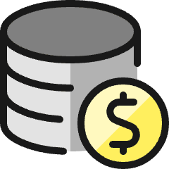 Database Cash Icon from Ultimate Colors Set