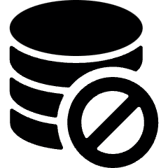 Database Disable Icon from Ultimate Bold Set
