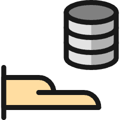 Database Hand Icon from Ultimate Colors Set