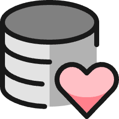 Database Heart Icon from Ultimate Colors Set