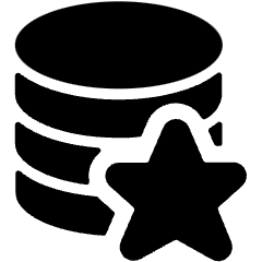 Database Star Icon from Ultimate Bold Set