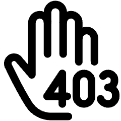Server Error 403 Hand Forbidden Icon from Ultimate Regular Set