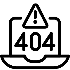 Server Error 404 Not Found Laptop Icon from Ultimate Light Set