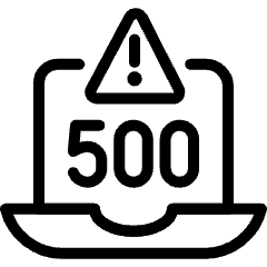 Server Error 500 Laptop Icon from Ultimate Light Set