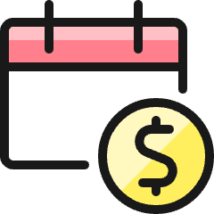 Calendar Cash 1 Icon from Ultimate Colors Set