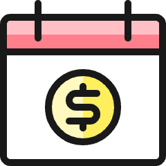 Calendar Cash Icon from Ultimate Colors Set