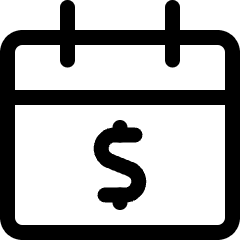 Calendar Cash Icon from Ultimate Regular Set