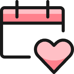 Calendar Favorite Heart 1 Icon from Ultimate Colors Set