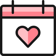 Calendar Favorite Heart Icon from Ultimate Colors Set