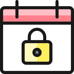 Calendar Lock Icon from Ultimate Colors Set
