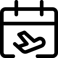 Calendar Plane Icon from Ultimate Regular Set