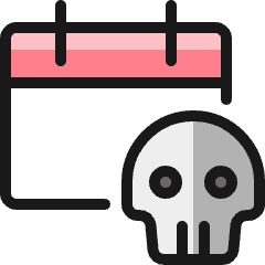 Calendar Skull Icon from Ultimate Colors Set