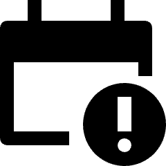 Calendar Alert Error Icon from Nova Solid Set