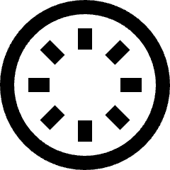 Clean line icon of a clock face with eight hour markers. Used for time, schedules, and calendar interfaces.