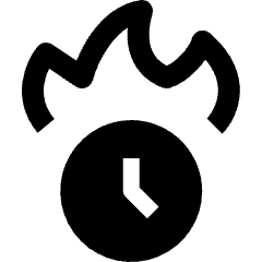 Clock Time Fire Icon from Nova Solid Set
