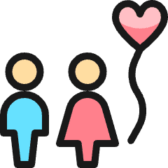 Dating Couple Balloon Icon from Ultimate Colors Set