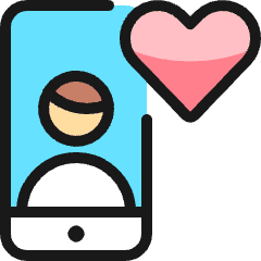 Dating Smartphone Man Icon from Ultimate Colors Set