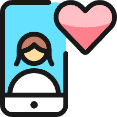 Dating Smartphone Woman Icon from Ultimate Colors Set