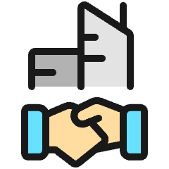 Real Estate Deal Shake Building Icon from Ultimate Colors Set