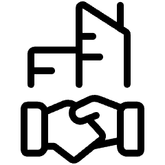 Real Estate Deal Shake Building Icon from Ultimate Light Set