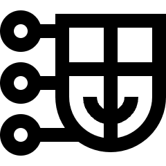 Deepfake Face Icon from Sharp Line Set