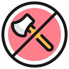 Deforestation Axe Forbidden Icon from Ultimate Colors Set