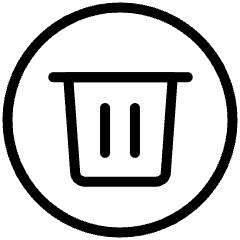 Trash Bin Circle Icon from Ultimate Light Set