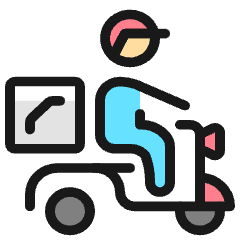 Delivery Person Motorcycle 1 Icon from Ultimate Colors Set