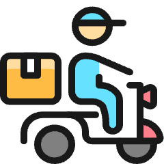 Delivery Person Motorcycle Icon from Ultimate Colors Set