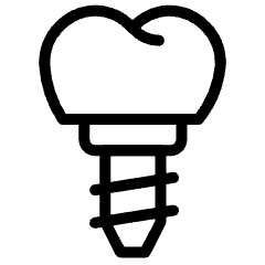 Dental Implant 1 Icon from Ultimate Light Set