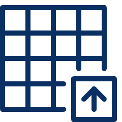 Grid Upload Icon from Cyber Line Set